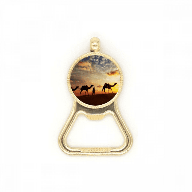 All the Way to the Silk Road Camel Desert Beer Bottle Cap Opener Stainless Steel Key Chain