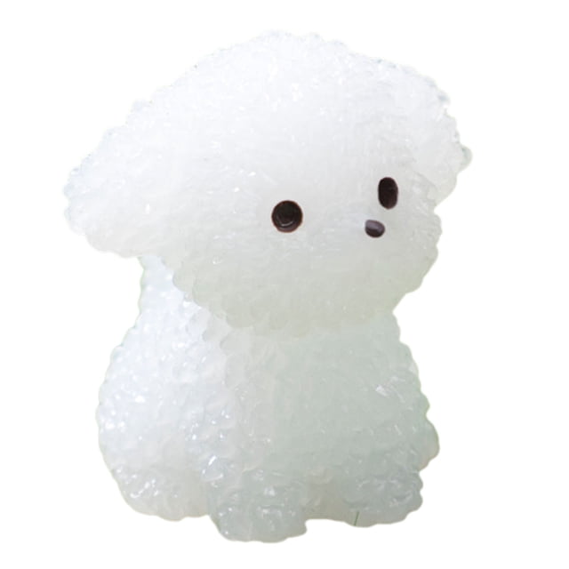 Figuritas de cachorros de resina en miniatura que brillan en la oscuridad, microbonsáis de perros adorables, brillan automáticamente en la oscuridad y están disponibles en seis tamaños.
