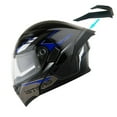 thumbnail image 5 of 1Storm Motorcycle Modular Full Face Flip up Dual Visor Helmet + Spoiler + Motorcycle Bluetooth Headset: HB89 Storm Blue, 5 of 7