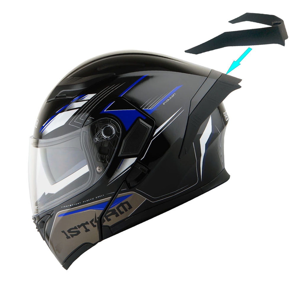 1Storm Motorcycle Modular Full Face Flip up Dual Visor Helmet + Spoiler