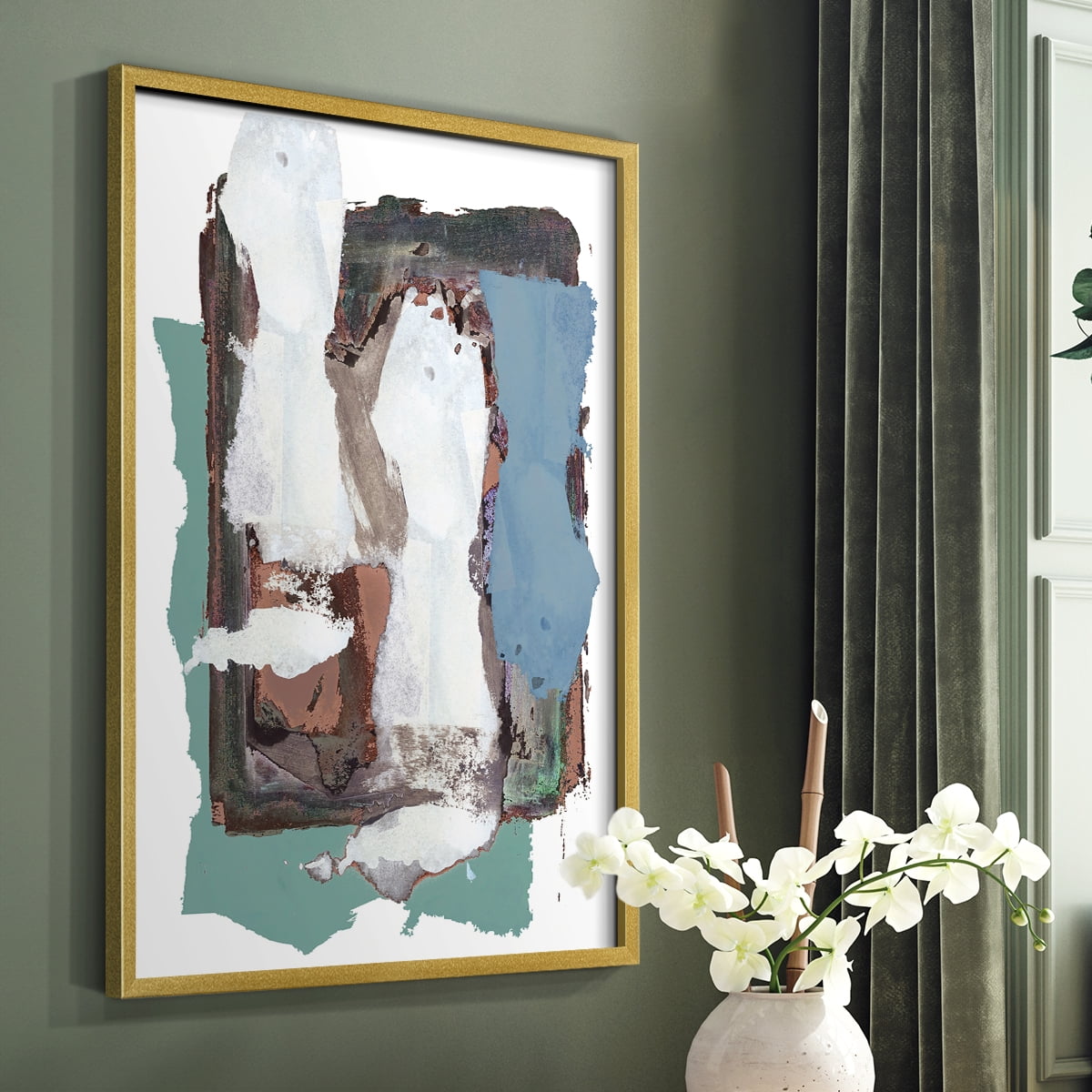 Brights Soft Wash I Framed Print in Gold Solid Wood Framed Print No Nail Hanging