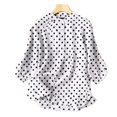 thumbnail image 2 of Outfmvch Womens Button Up Shirts Roll Up Short Sleeve Loose Gauze Tunics Cotton Gauze Tops Womens 3/4 Sleeve Button Down Shirts Summer Collared Tops White S, 2 of 4