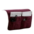 thumbnail image 2 of TOPCHANCES Recliner Chair Headrest Cover Waterproof Anti-Slip Sofa Armrest Cover Protector w/ Pocket, Couch Arm Furniture Protector Set of 3,Wine Red, 2 of 13