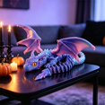 thumbnail image 4 of EverydayNest Articulated Dragon Figurine,3D Printed Winged Dragon Model with Movable Joints,Flexible Desktop Pet Decor and Fidget Toy,Blue 10.24in, 4 of 6