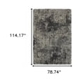 thumbnail image 5 of 6' X 9' Charcoal Silver And Grey Abstract Shag Power Loom Stain Resistant Area Rug, 5 of 5