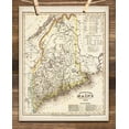 thumbnail image 4 of 1845 Map of Maine Art Print - 11x14 Unframed Art Print - Great Vintage Home Decor, 4 of 9