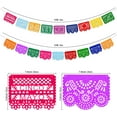 thumbnail image 5 of 4 Pack Fiesta Banner Colorful Felt Papel Picado Banner for Party Cinco de Mayo Day of the Dead Fiesta Party Decorations Supplies, 5 of 7