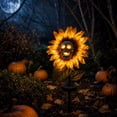 thumbnail image 3 of Halloween Solar Sunflower Skull Stake Light, Spooky LED Skull Flower Pathway Light, Halloween Solar Garden Stake Light with LED Skull Flower, 3pc, 60*25cm, 3 of 6