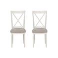 thumbnail image 2 of Linon Jane Farmhouse Indoor Cross Back Dining Chairs, Set of 2, Vanilla White/Light Gray, 2 of 12