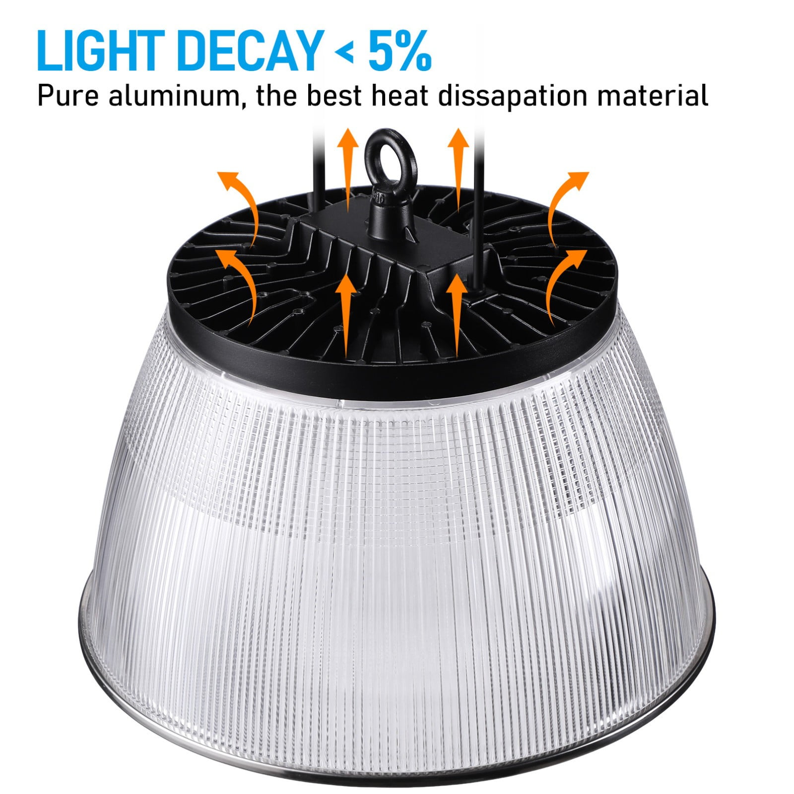 8 Pack 150W LED UFO High Bay Light with Reflector, 0-10V Dimmable, 21700LM Utra-bright, Industrial Commercial Garage Light for Warehouse Workshop Factory, 5000K Daylight