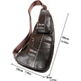 thumbnail image 7 of Kwuty Vintage Leather Sling Bag Backpack for Men Crossbody Shoulder Chest DayPack Backpacks, 7 of 7