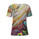 thumbnail image 4 of Moda Mujer Causal Rounk Cuello Impresión Blusa Manga Corta Camiseta Verano Tops Fridja bn4284, 4 of 5
