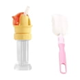 thumbnail image 1 of Water Bottle Spout Conversion Cap with Straw, Soft Silicone Replacement Adapter for Plastic Bottles, Portable Leakproof Drinking Lid, Includes Brush, 1 Set, 1 of 6