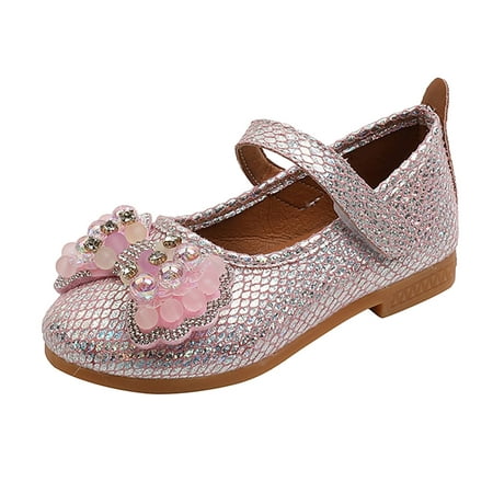 TAIAOJING Girl s Dress Shoes Summer And Autumn Fashion Cute Casual Shoes Sequins Shiny Pearls Rhinestones Fish Scales Bow Flat Bottom Lightweight