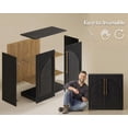 thumbnail image 6 of Modern Fort Storage Cabinet, Fluted Arched Door Accent Chest with Adjustable Shelves for Living Room Bedroom, Small Buffet Sideboard for Kitchen Entryway, Black, 6 of 11