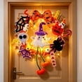 thumbnail image 2 of Halloween Decorations Saving, Light Up Halloween Themed Wreath Wall Hanging Ornament, Wall Hanging Garland, Spooky Porch Entryway Indoor Outdoor Mantel Halloween Holiday Party Scene Decoration Gift, 2 of 7