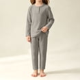 thumbnail image 4 of Spazoro Toddler Girls 2 Pieces Outfit Sets, Crew Neck Shirts and Pants Solid Color Long Sleeve Fall Soft & Breathable Casual Loungewear Sets for Home Gray Size 2-3 T, 4 of 6