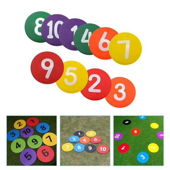 PAMINGONO 10Pcs Numbered Spot Markers Tpe Flat Design For Soccer And Football Training Equipment
