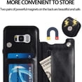 thumbnail image 6 of Design for Samsung Galaxy S8 Plus/S8+ Wallet Case,PU Leather Phone Cases with Screen Protector Card Holder,Stand Flip Shockproof Flip Protective Cover for S8plus SM-G955U Men Black, 6 of 12