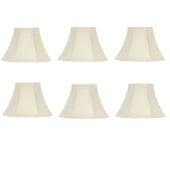 6 Inch Set Of 6 Chandelier Lamp Shades Eggshell Silk