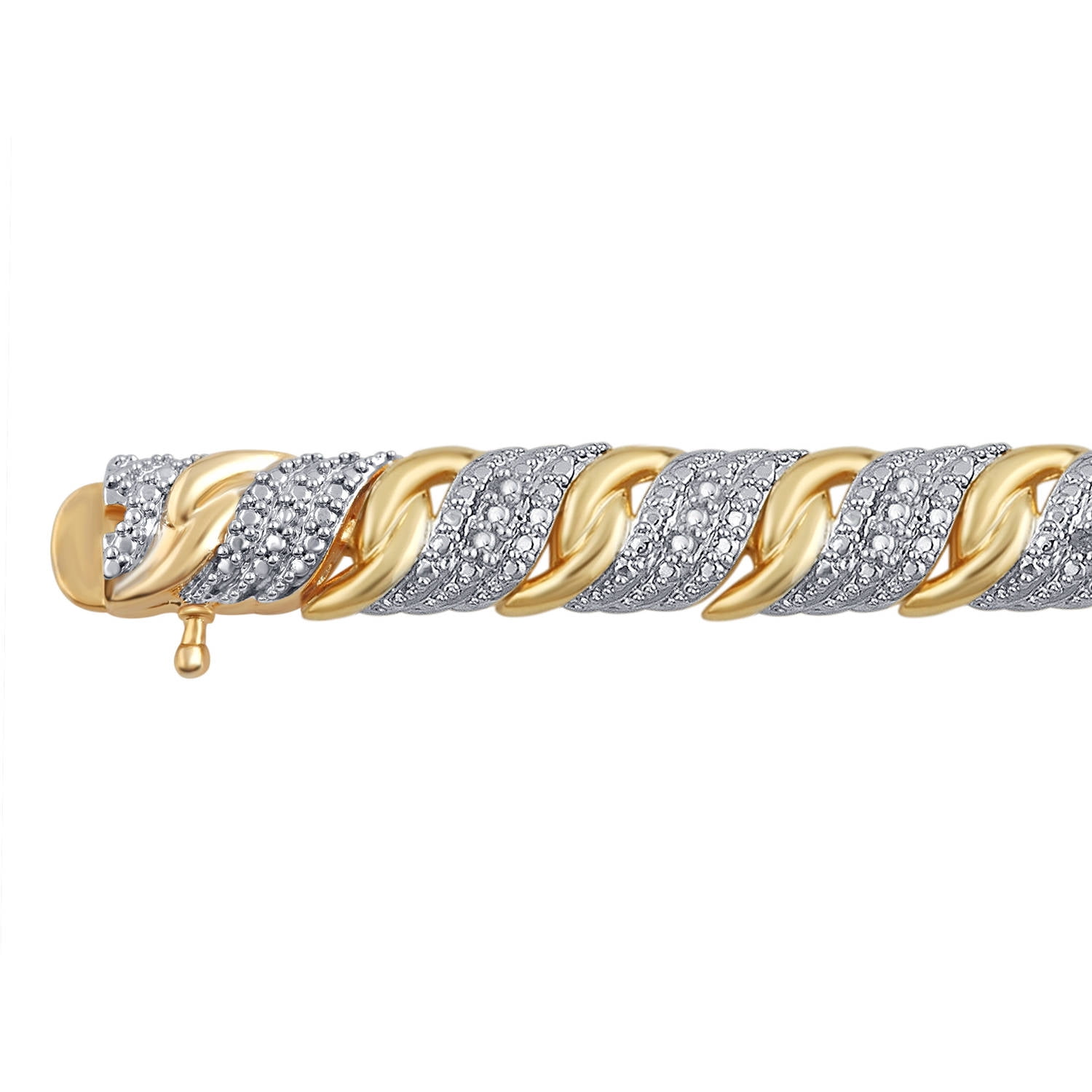 Arista Brass Fashion Diamonds Bracelet 1/4-7.5 ct. t.w. in Yellow Gold Plated
