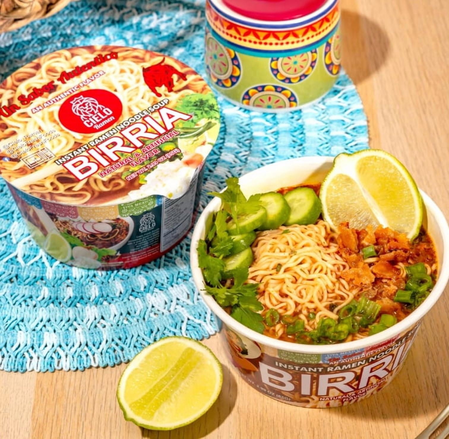 Birria Instant Ramen Noodle Soup - 6-Pack of 2.82oz Spicy Ramen Bowls