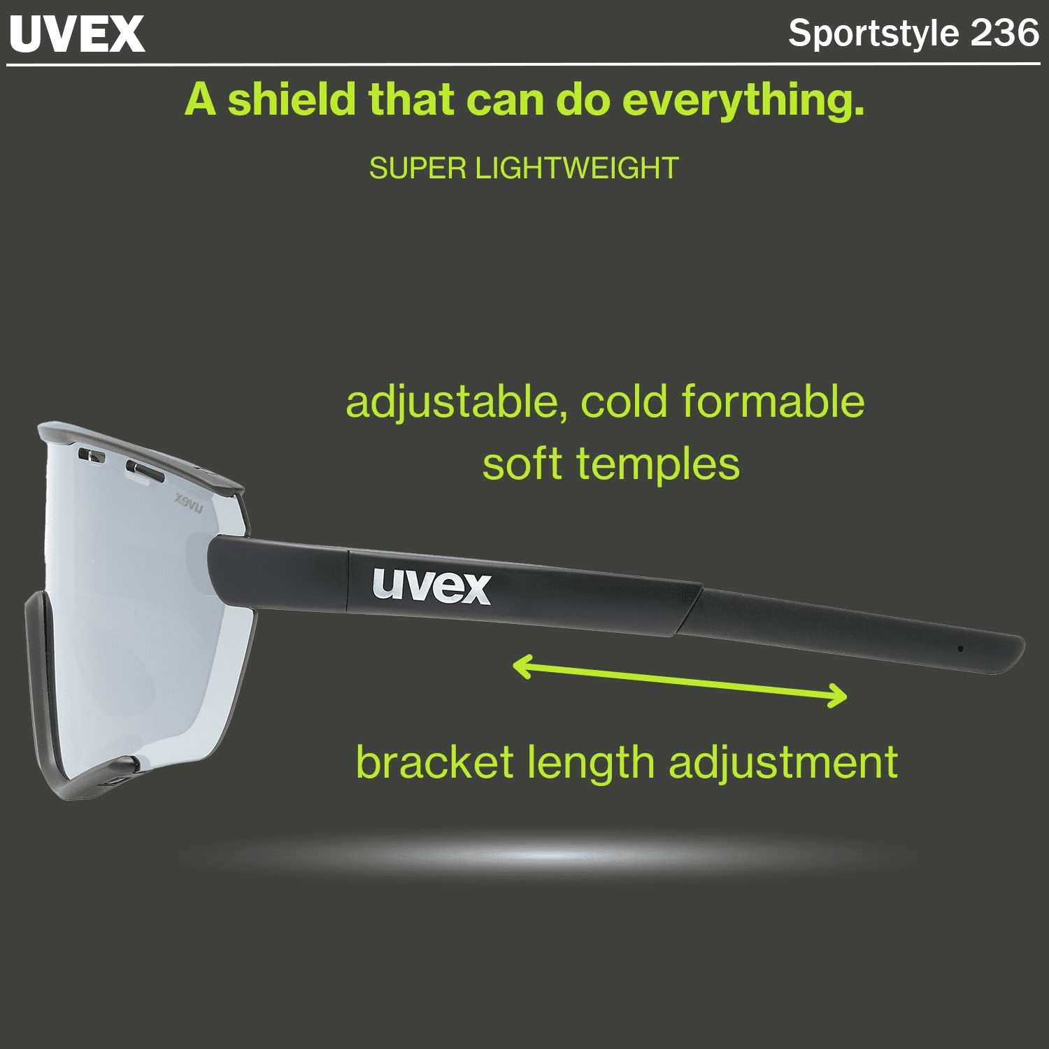 Uvex Unisex - Adults Sportstyle 236 Set Sports Eyewear - Black Matte/Silver - Anti-Fog & 100% UV Protection