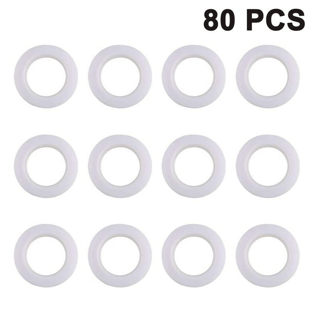 80 piezas de ojales para cortinas, clips de anillos para ojales de cortinas, diámetro interior de 46 mm, anillos de bricolaje para cortinas de ventanas, cortinas de ducha, cortinas de puertas de