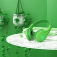 thumbnail image 2 of Lindos auriculares con micrófono para niños, Auriculares LED inalámbricos compatibles con verde, 2 of 7