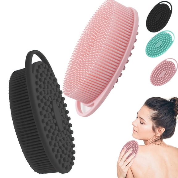 XINNAISI Silicone Loofah Dual-Sided Exfoliating Loofah Bath Brush 3 Pack