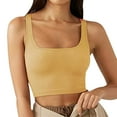 thumbnail image 2 of BLOCLOALO Camisole Tops Corset Tops Spring New European and American Style Women's Clothing Solid Color Fashion Trend Thread Short Vest Tube Tops for Women Bandeau Tops Crop Tops for Women Yellow M, 2 of 6