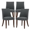 thumbnail image 3 of EOP Upholstered Dining Chairs Set of 4, Mid Century Modern Fabric Side Chairs with Solid Wood Legs, Comfortable Kitchen & Dining Room Chairs for Home, Restaurant Use, Dark Gray, 3 of 7