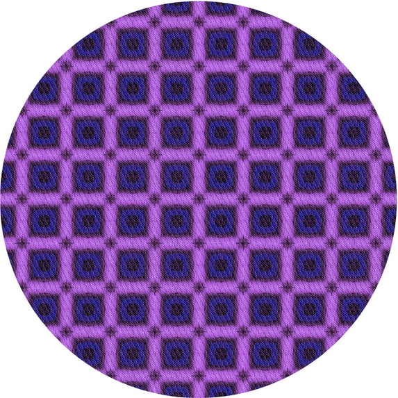 Ahgly Company Indoor Round Patterned Bright Purple Area Rugs, 8' Round
