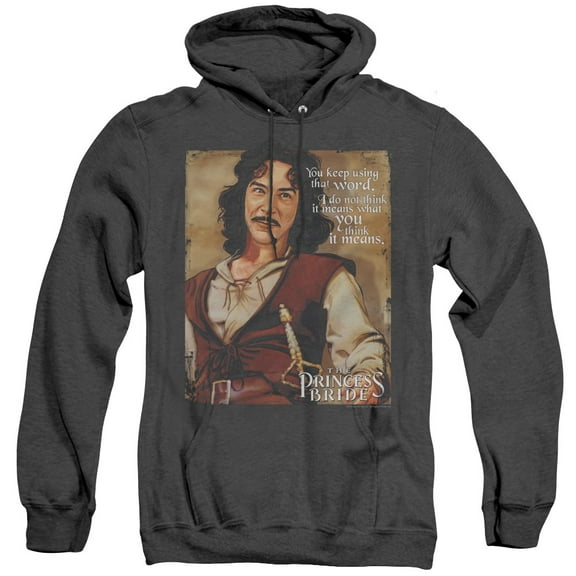 Princess Bride Word Adult Heather Hoodie Sweatshirt Black