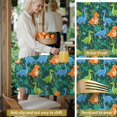 thumbnail image 5 of Dinosaur and Plant Green Pattern Round Tablecloth 70"x70", Wrinkle Resistant Wipeable Table Cover for Kitchen Dining Room Picnic Patio and Party, 5 of 6