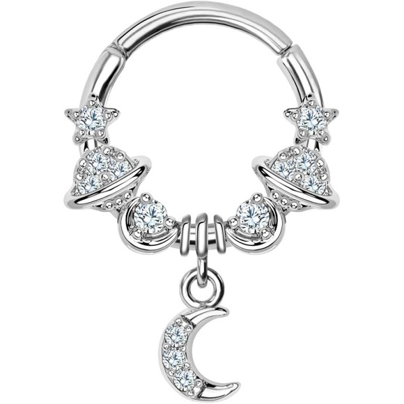 shiyou-16G Septum Rings 316L Stainless Steel Cartilage Earring for Women Helix Daith Piercing Jewelry