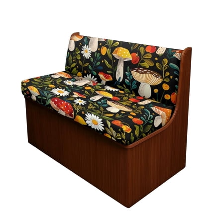 XYZCANDO Mushroom Daisy RV Dinette Cushions Covers Washable Suitable for Camper Couch Camper Cushion Covers for Bench Sofa