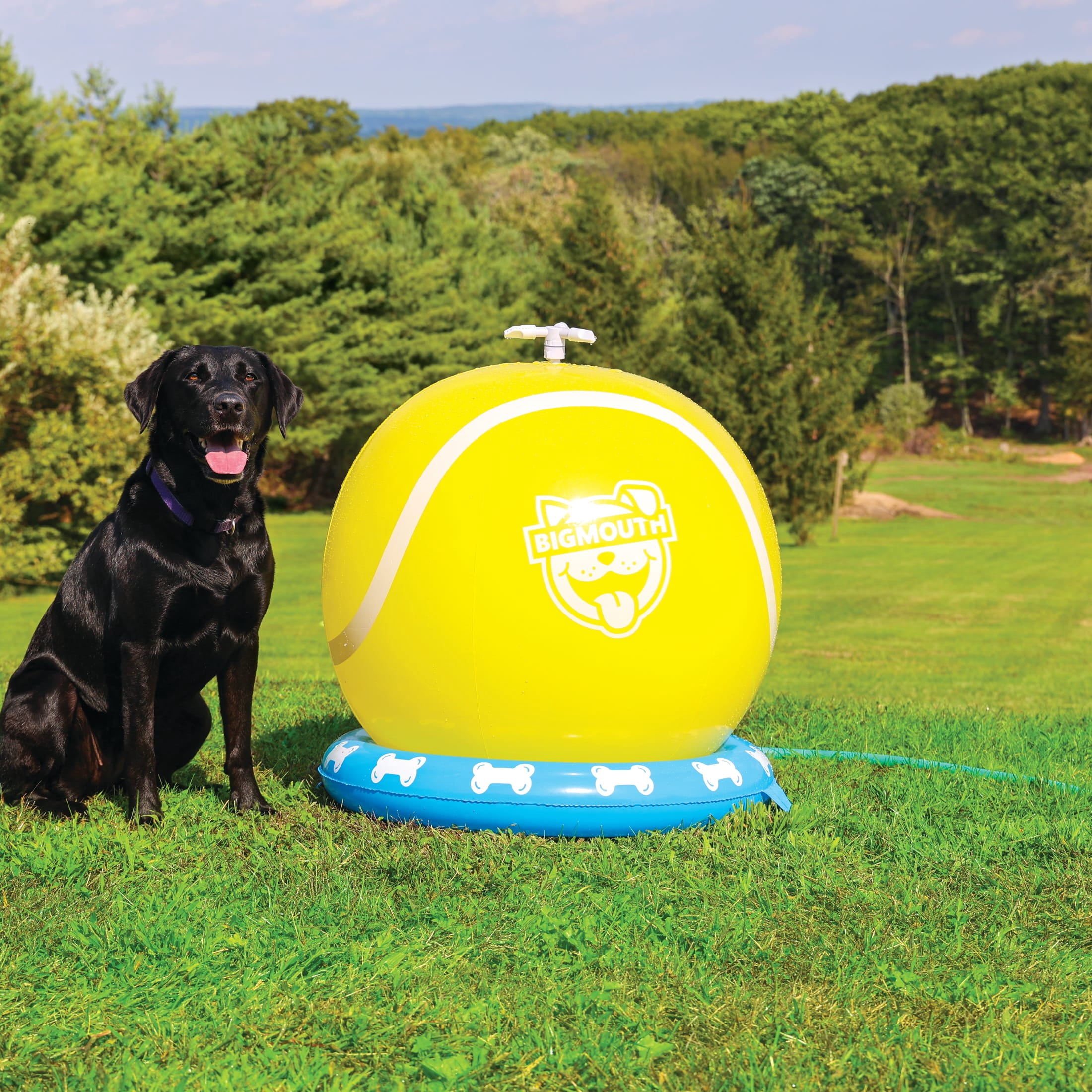 BigMouth Inc. Tennis Lover Sprinkler with Garden Hose Connector for Backyard Play, Yellow 28-Inch