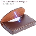 thumbnail image 4 of Tarjetero de piel sintética, tarjetero de bolsillo para tarjetas de crédito, tarjetero delgado con cierre magnético, adecuado para hombres o mujeres, marrón JAMW Sencillez, 4 of 5