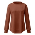 thumbnail image 3 of Gerichy Long Sleeve Tops for Women Crewneck Casual Long Sleeve Shirts Tunic Tops Women's Long Sleeve Solid Color Sweatshirt Top, 3 of 4