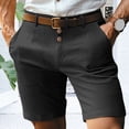 thumbnail image 3 of ZenCart Men Shorts Mid-rise Buttons Zipper Fly Solid Color Shorts with Pockets Straight Leg Summer Casual Shorts Daily Wear, 3 of 8
