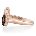 thumbnail image 3 of AFFY Round Shape White & Black Diamond Paw Print Promise Ring 14K Rose Gold Over Sterling Silver, 3 of 7