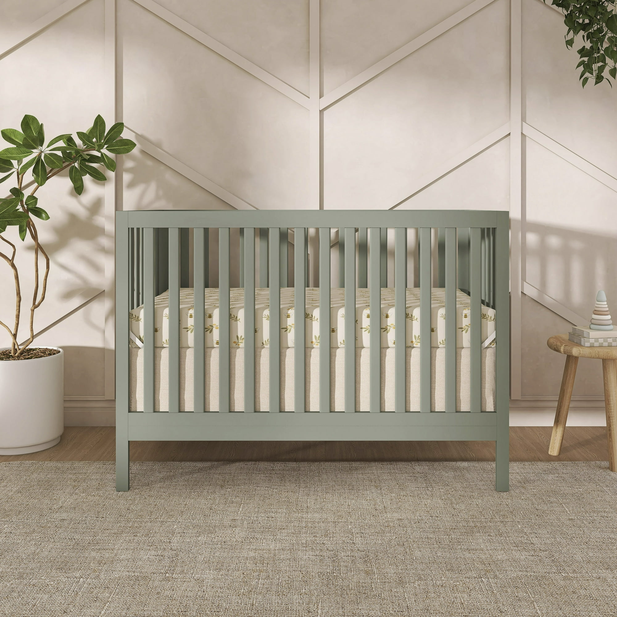 Dream On Me Synergy MOD Crib, Made with Sustainable New Zealand Pinewood, Meadow Green