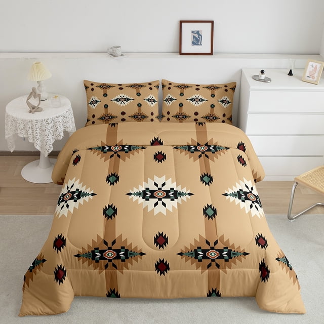 Erosebridal Western Aztec Bedding Twin Comforter Set, Retro Hippie Down Comforter, Kids Adults, Reversible