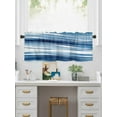 thumbnail image 5 of Valances for Windows Blue Watercolor Rod Pocket Cafe Window Treatments Valance Curtains for Kitchen Bathroom Laundry Basement Windows 54"x18", 5 of 9