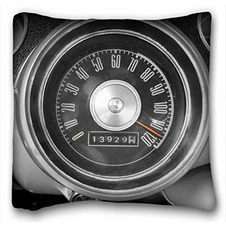 Cushion Filling Wholesale WinHome Funny Wholesale Classic Muscle Car Speedometer White Throw Pillow Case Cases Cover Cushion Covers Sofa Size 20x20 Inches Two Side ()