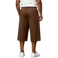 thumbnail image 5 of Men's Baggy Sweat Shorts Solid Y2k Shorts Casual Under Knee Shorts 3/4 Gym Shorts with Big Pockets, 5 of 7