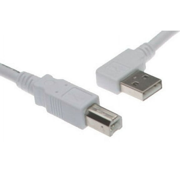 6ft ANGLE USB 2.0 Certified 480Mbps Type A Male to B Male Cable, Beige