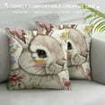 thumbnail image 3 of Easter Pillow Covers Set of ,Spring Floral Bunny Decorative Throw Pillow Cover Rabbit Cushion Case for Sofa Couch Home Indoor Outdoor Easter Decoration, 3 of 5
