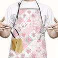 thumbnail image 2 of Pioneer Flower Floral Print Pattern Cotton Linen Apron with Pockets, Waterproof Adjustable, 33x27 Inch for Kitchen, Gardening, BBQ, Salon, 2 of 6